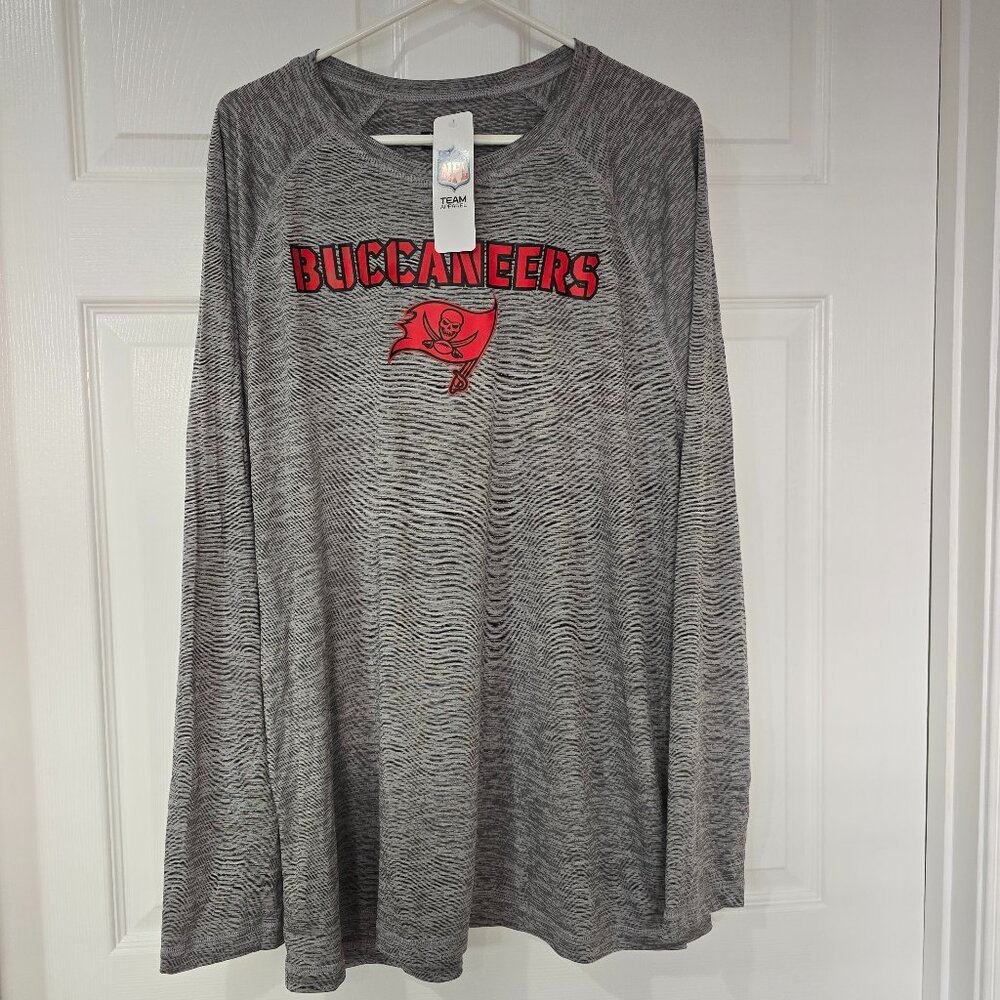 Tampa Bay Buccaneers Men's NFL Team Apparel LS T-Shirt Polyester Gray Sz XXL NWT